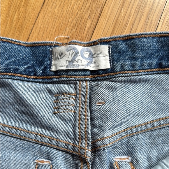 We The Free Blue Jean Shorts Distressed Cut-Off Style - Picture 2 of 3